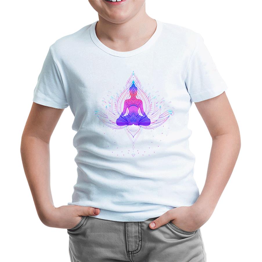 Yoga - Center White Kids Tshirt