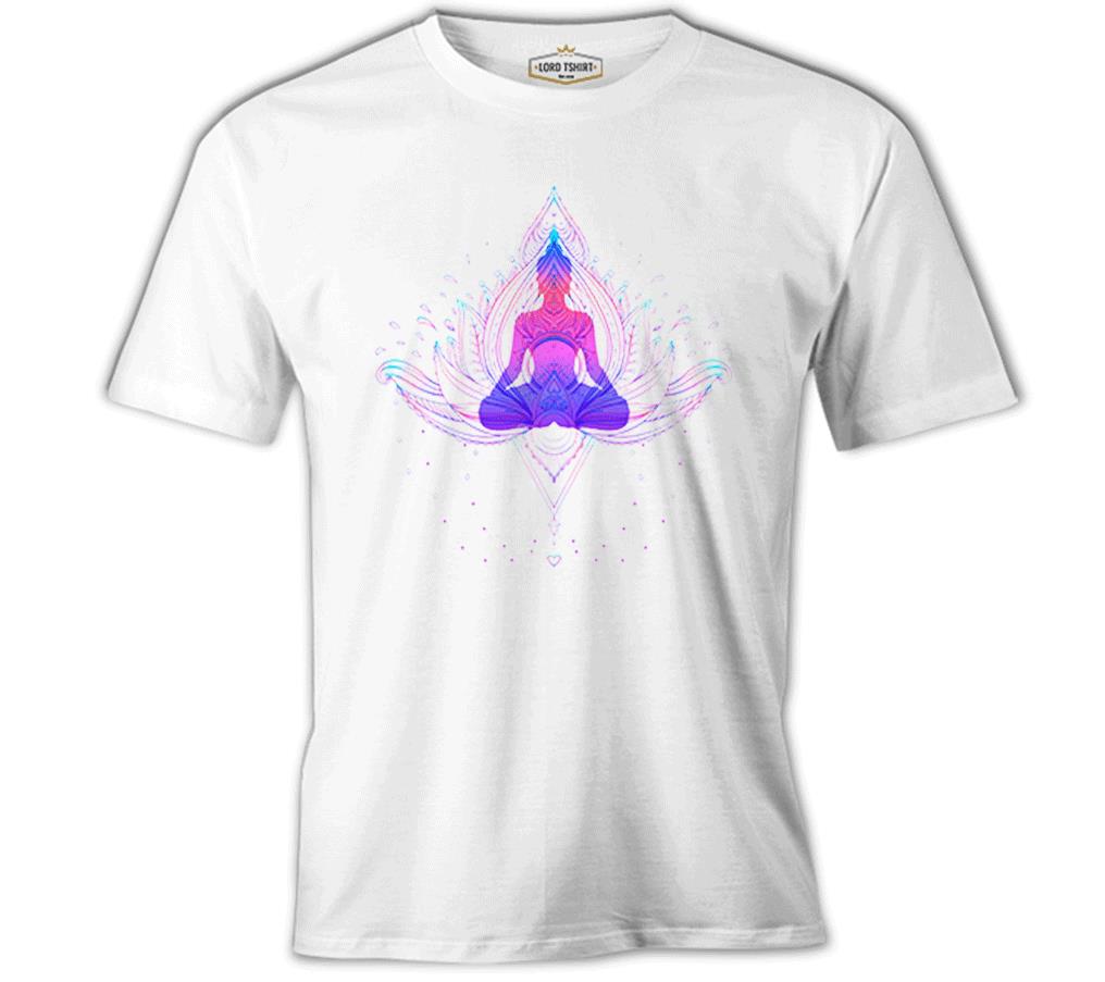 Yoga - Center Beyaz Erkek Tshirt