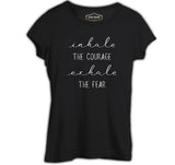 Yoga - Exhale the Fear Black Women's Tshirt