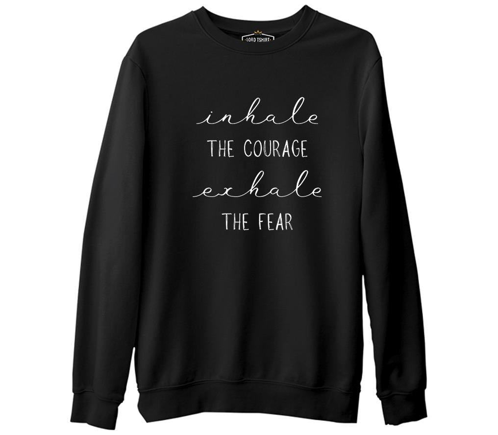 Yoga - Exhale the Fear Black Men's Thick Sweatshirt 