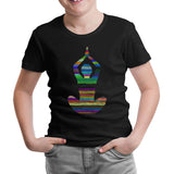 Yoga - Lines Black Kids Tshirt