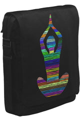 Yoga - Lines Unisex Black Messenger Bag 