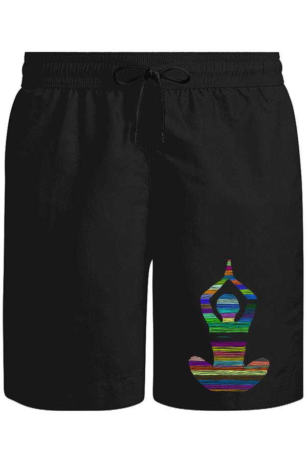 Yoga - Lines Unisex Siyah Şort