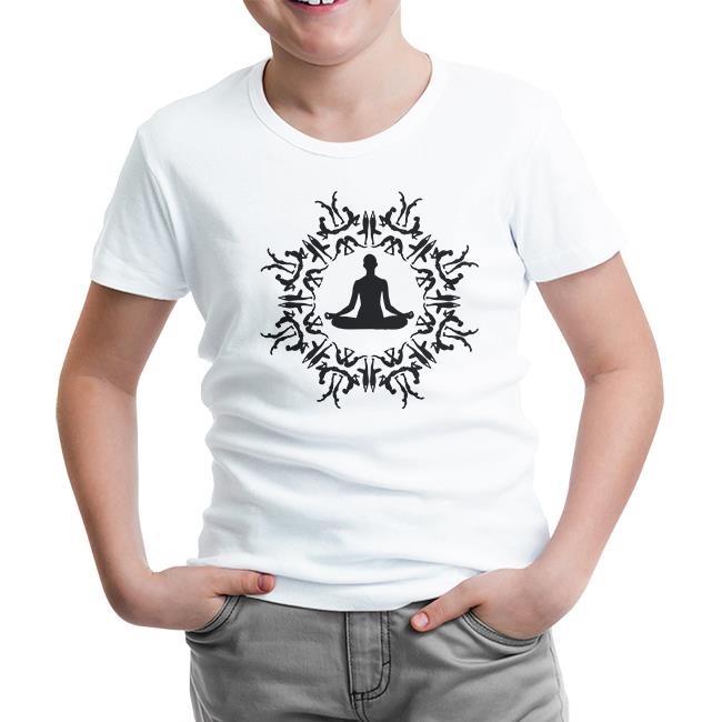 Yoga - Meditasyon Beyaz Çocuk Tshirt