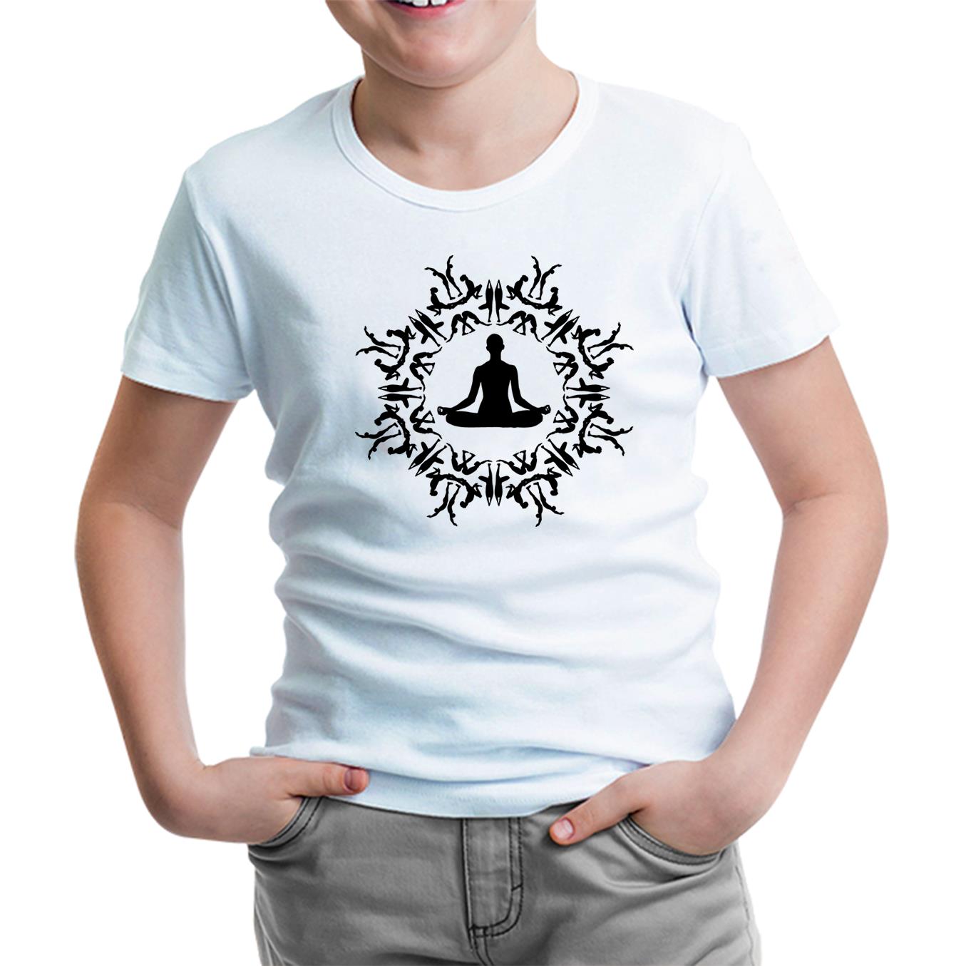 Yoga - Meditation White Kids Tshirt