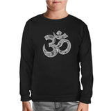 Yoga - Om Mandela Black Kids Sweatshirt