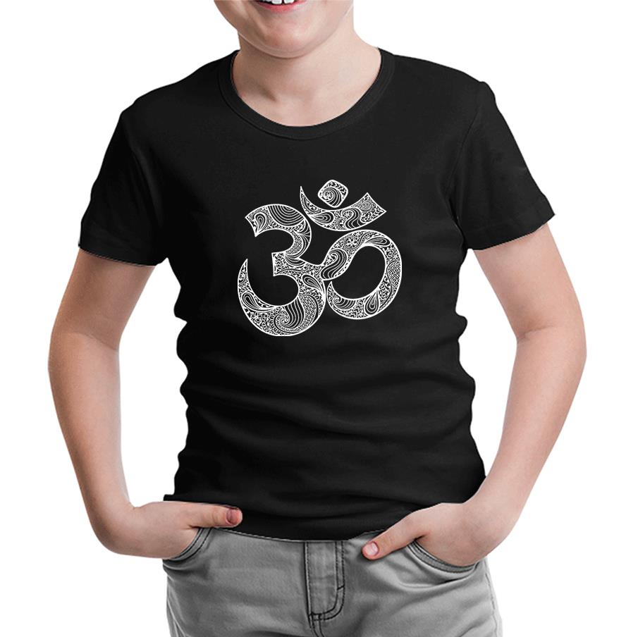 Yoga - Om Mandela Siyah Çocuk Tshirt