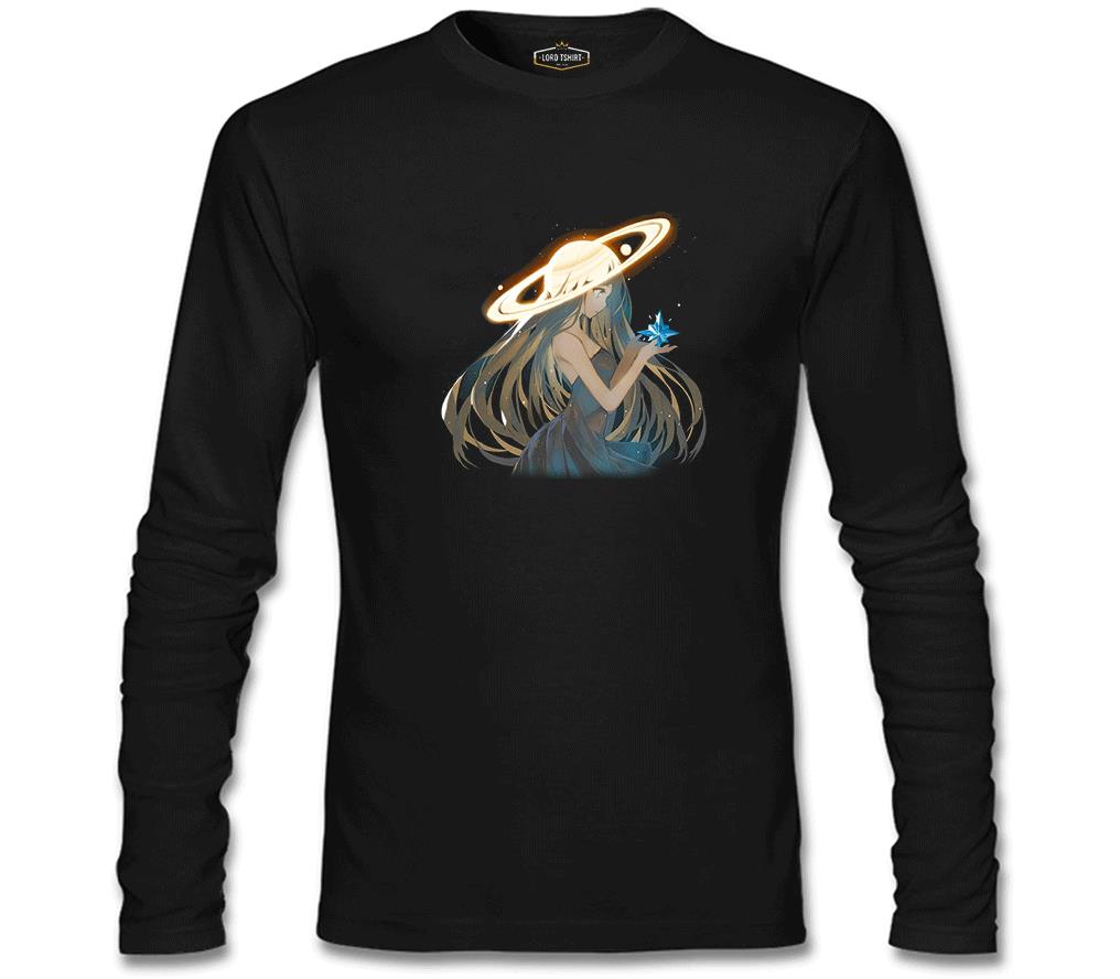 Yörünge Elmas Siyah Erkek Sweatshirt