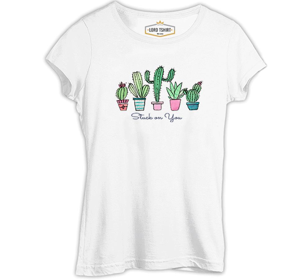 You Get Stuck by a Cactus Beyaz Kadın Tshirt