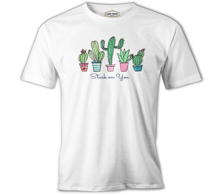 You Get Stuck by a Cactus Beyaz Erkek Tshirt