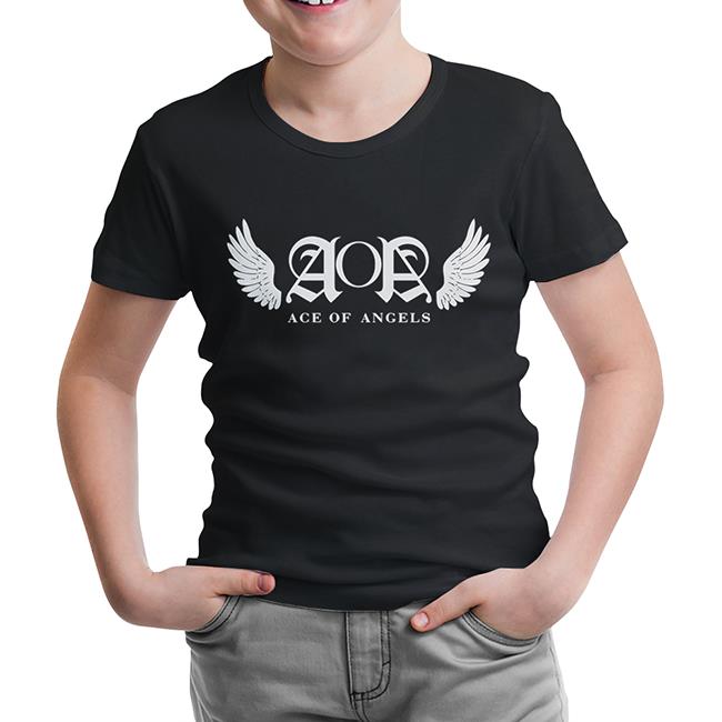 AOA - Wings Siyah Çocuk Tshirt - Lord Tshirt