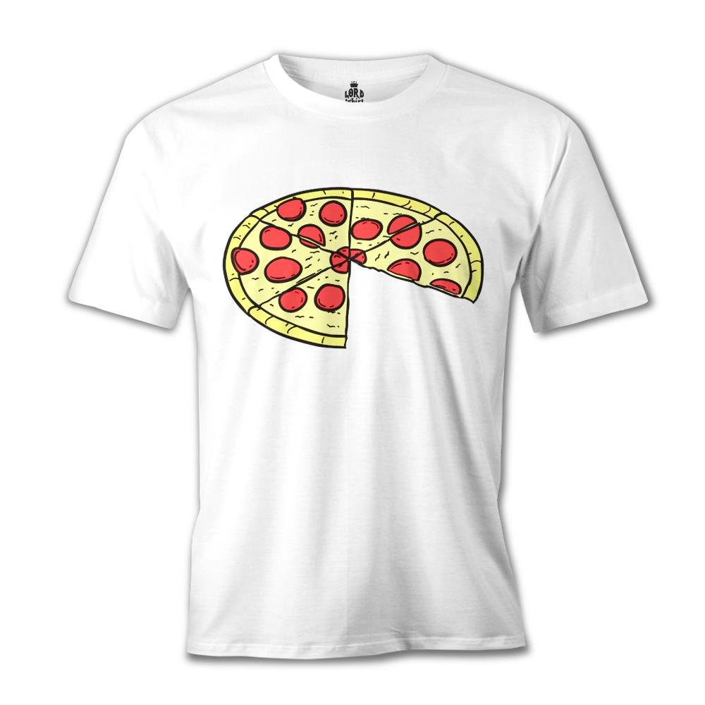 Baba - Pizza Beyaz Erkek Tshirt - Lord Tshirt