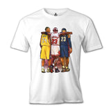 Basketball - Jordan & James & Bryant Beyaz Erkek Tshirt - Lord Tshirt