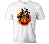Basketbol - Sokak Topu Beyaz Erkek Tshirt - Lord Tshirt