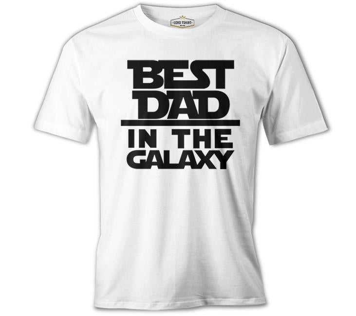 Best Dad in the Galaxy Beyaz Erkek Tshirt - Lord Tshirt