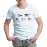 Billie Eilish - Eyes Logo Beyaz Çocuk Tshirt - Lord Tshirt