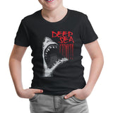 Shark - Sea Black Kids Tshirt