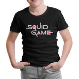Squid Game-Logo Siyah Çocuk Tshirt