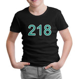 Squid Game-Number 218 Siyah Çocuk Tshirt