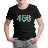 Squid Game-Number 456 Siyah Çocuk Tshirt