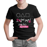 Squid Game - Üçgen Siyah Çocuk Tshirt